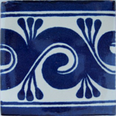 TalaMex Caracol azul Talavera Mexican Tile
