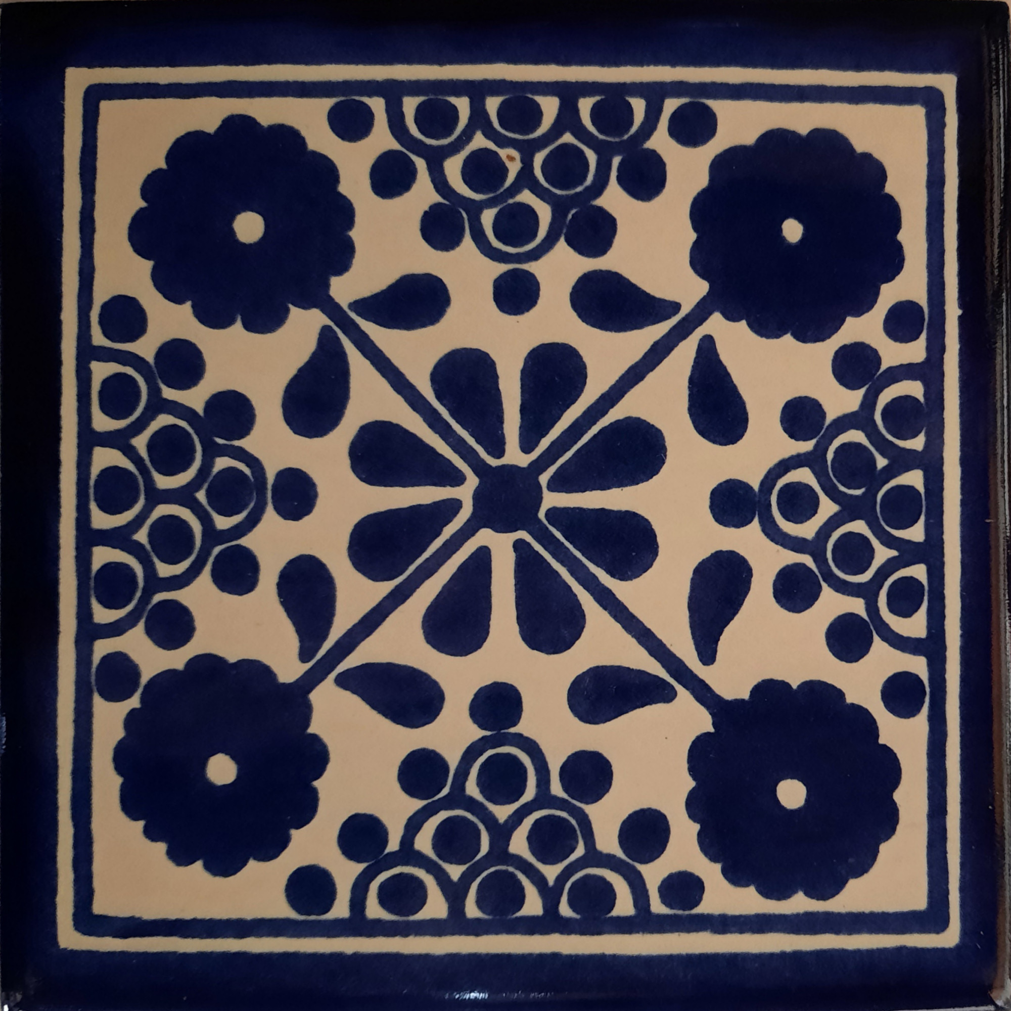 TalaMex Blue Damasco Talavera Mexican Tile