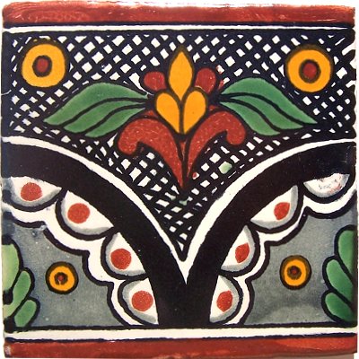 TalaMex Black Arc Talavera Mexican Tile