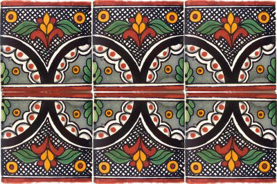 TalaMex Black Arc Talavera Mexican Tile Details