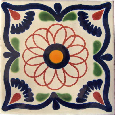 TalaMex Brown Spiral Talavera Mexican Tile