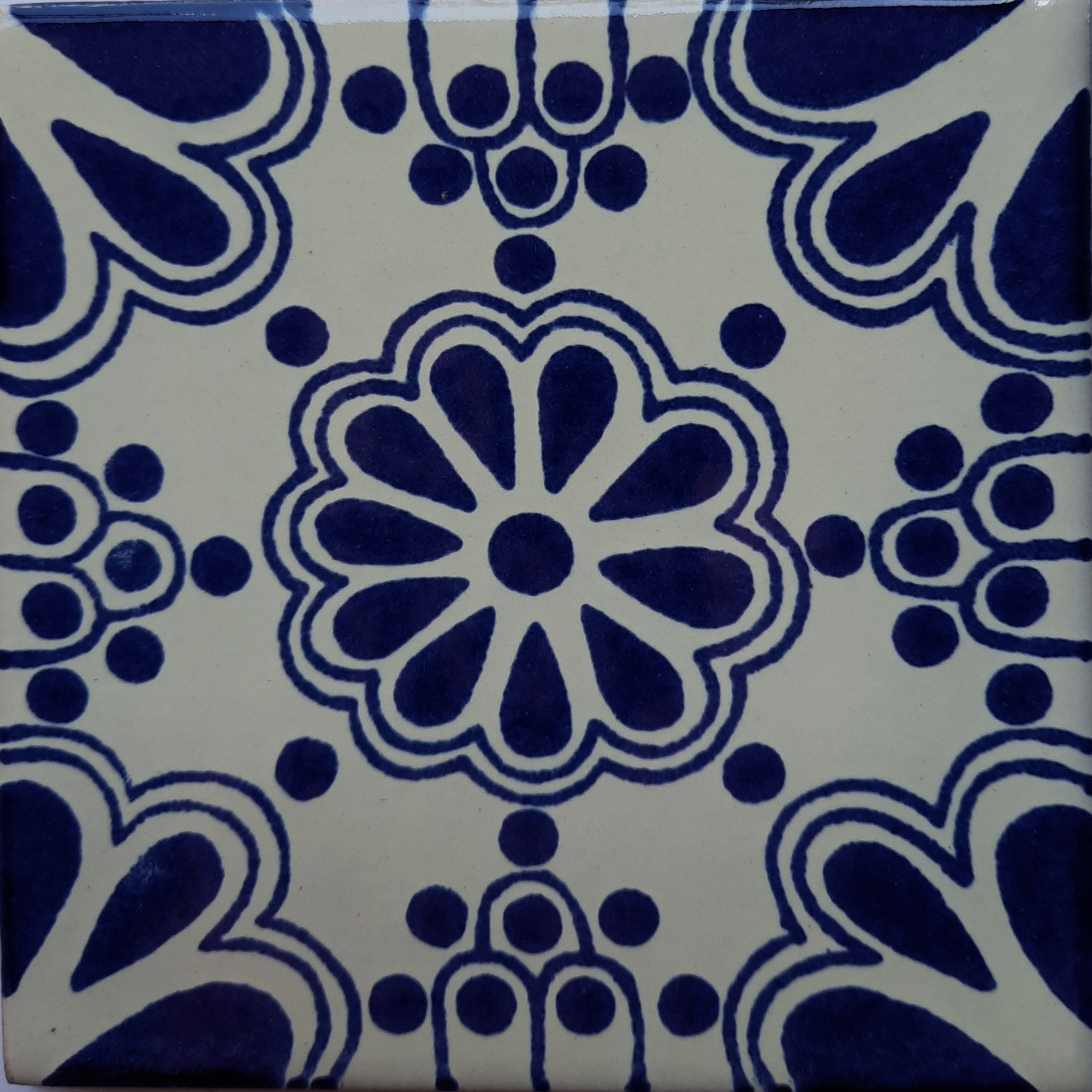 TalaMex Blue Bouquet Talavera Mexican Tile