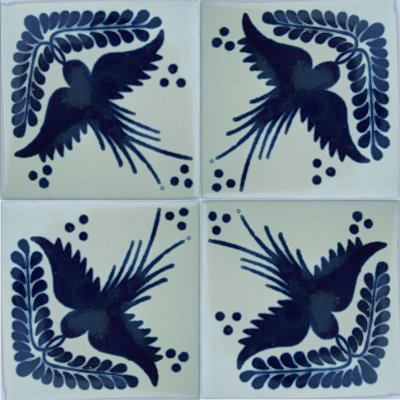 TalaMex Golondrina Talavera Mexican Tile Close-Up