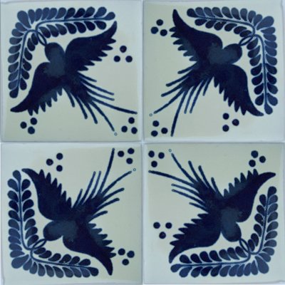 TalaMex Golondrina Talavera Mexican Tile Close-Up