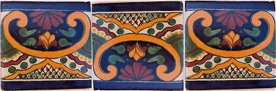 TalaMex Greca C Talavera Mexican Tile Details