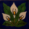 TalaMex Three-Lily Talavera Ceramic Tile