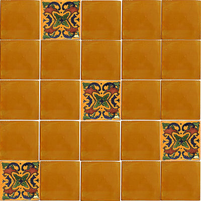 TalaMex Yellow Talavera Mexican Tile Close-Up