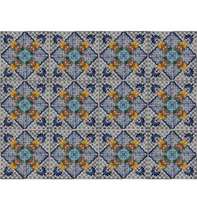 TalaMex Blue Mesh Talavera Mexican Tile Details