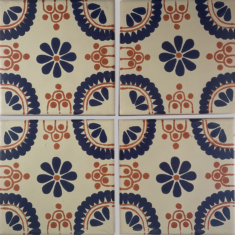 TalaMex Blue Madrid Talavera Mexican Tile Details