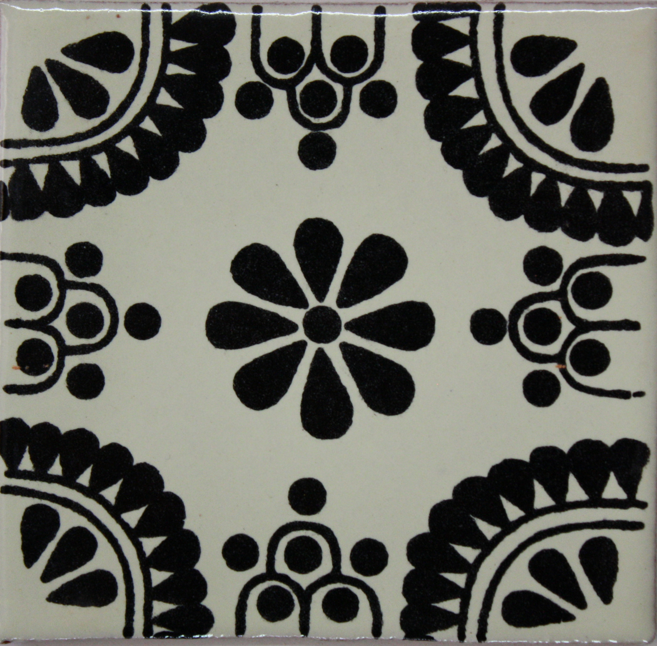 TalaMex Black Madrid Talavera Mexican Tile