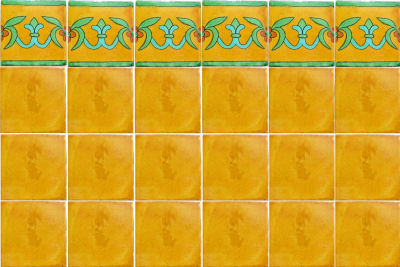 TalaMex Yellow Liz Flower Talavera Mexican Tile Details