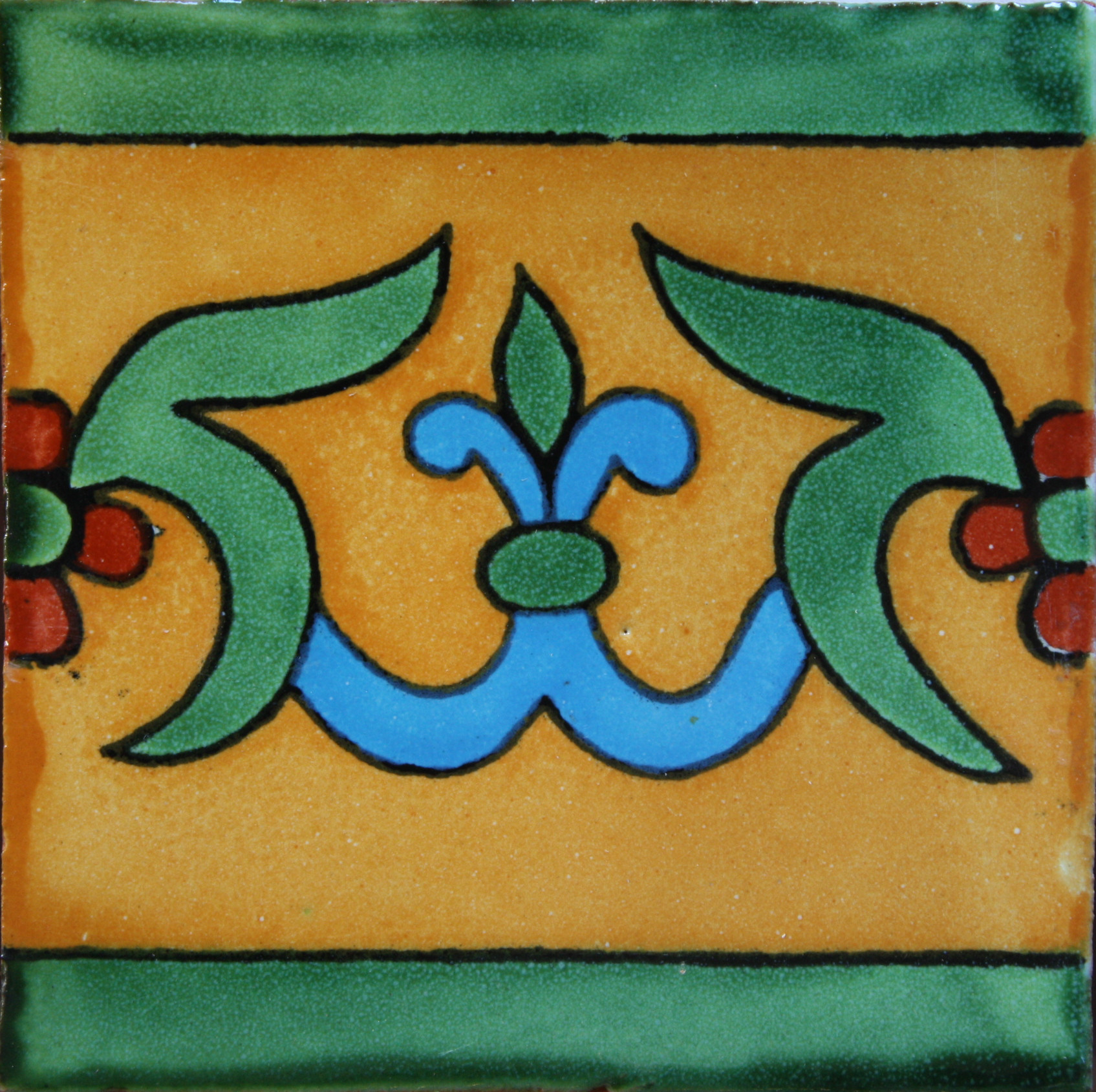 TalaMex Yellow Liz Flower Talavera Mexican Tile