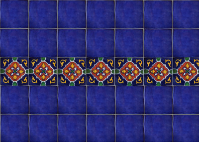 TalaMex Blue Granada Talavera Mexican Tile  Details