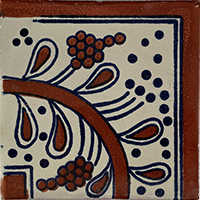 TalaMex Terracota Bower Corner Talavera Mexican Tile