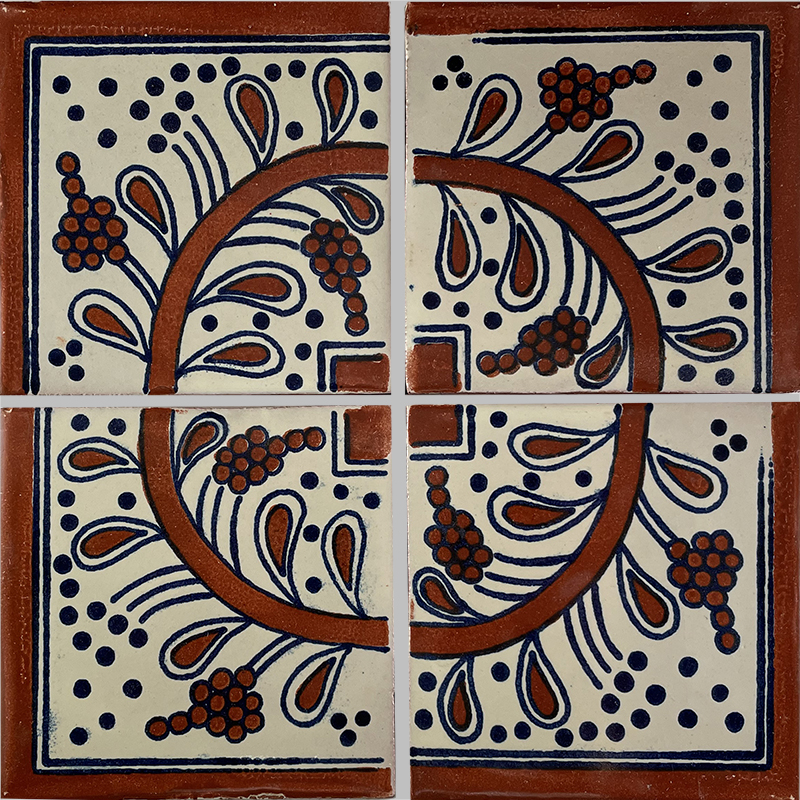 TalaMex Terracota Bower Corner Talavera Mexican Tile Details