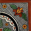 TalaMex Black Arc Corner Talavera Mexican Tile