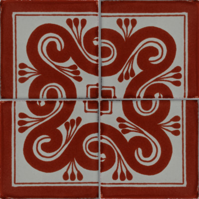 Terra Caracol Corner Talavera Mexican Tile Close-Up