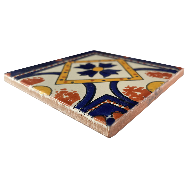 TalaMex Corner Diamond Talavera Mexican Tile Close-Up