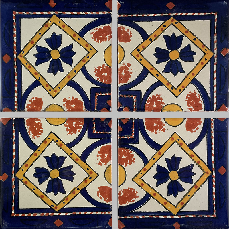 TalaMex Corner Diamond Talavera Mexican Tile Details