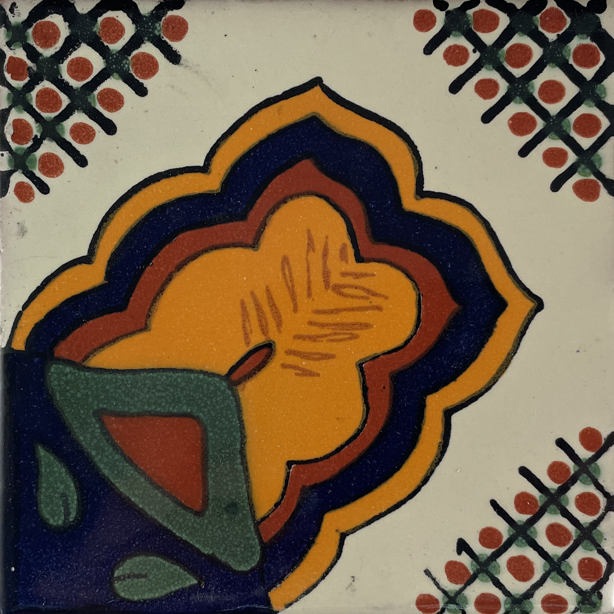 TalaMex Corner Sunrise Talavera Mexican Tile