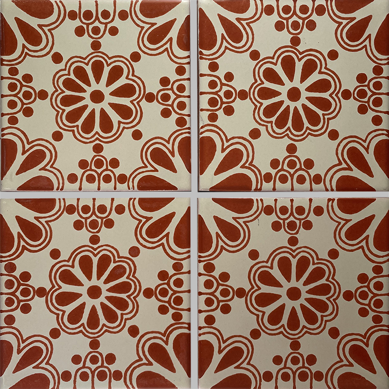 TalaMex Terracotta Bouquet Talavera Mexican Tile Details