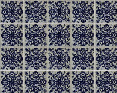 TalaMex Blue Web Talavera Mexican Tile Close-Up