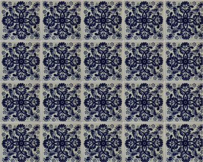 TalaMex Blue Web Talavera Mexican Tile Close-Up