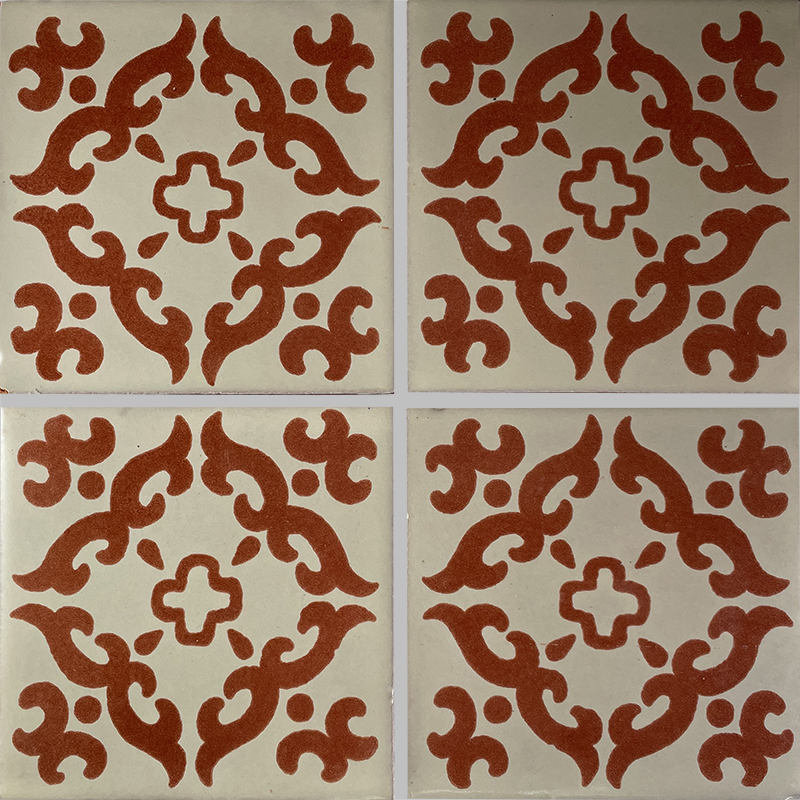 TalaMex Terracotta Barroco Talavera Mexican Tile Details