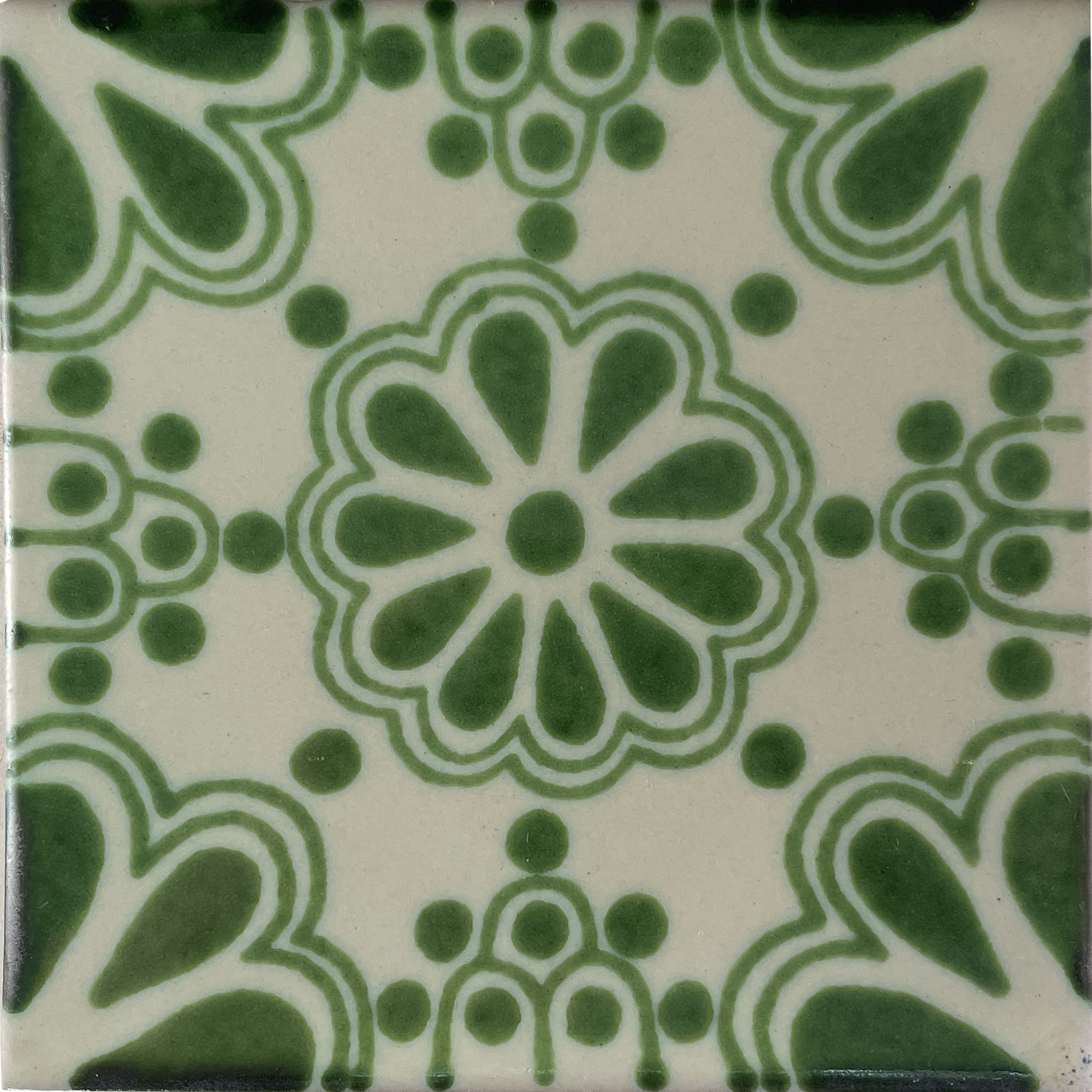 TalaMex Green Bouquet Talavera Mexican Tile