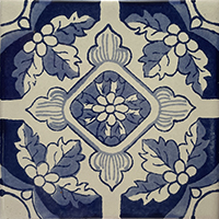 Blue Poinsettias Talavera Mexican Tile