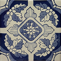 TalaMex Blue Poinsettias Talavera Mexican Tile