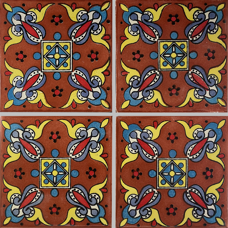 TalaMex Terracotta Oasis Talavera Mexican Tile Details