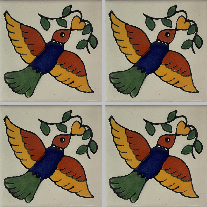 TalaMex Dove Talavera Mexican Tile Details