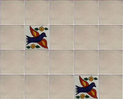 TalaMex Sparrow Talavera Mexican Tile Close-Up