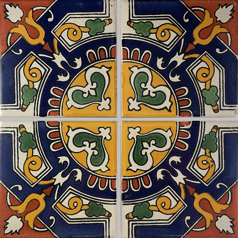 TalaMex Medallion Talavera Mexican Tile Details