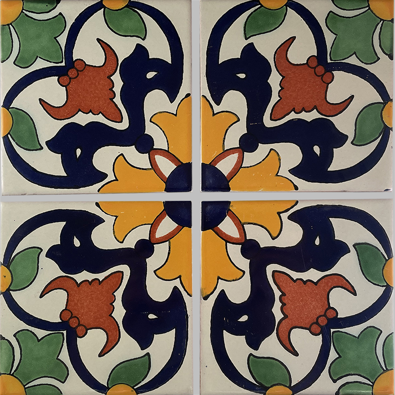 TalaMex Hortensia Talavera Mexican Tile Details