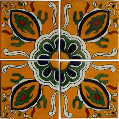 TalaMex Colima Talavera Mexican Tile Close-Up