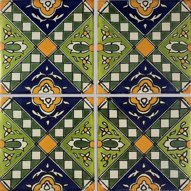 TalaMex Zamora Santa Barbara Talavera Mexican Tile Details