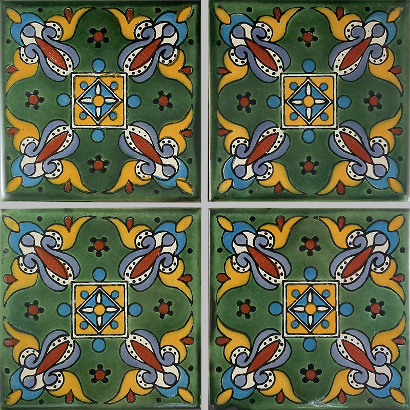 TalaMex Green Oasis Talavera Mexican Tile Details