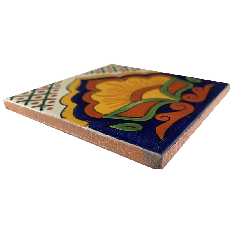 TalaMex Sunrise Talavera Mexican Tile Close-Up