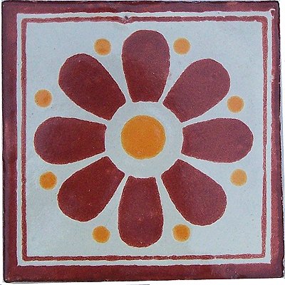 Brown Daisy Talavera Mexican Tile