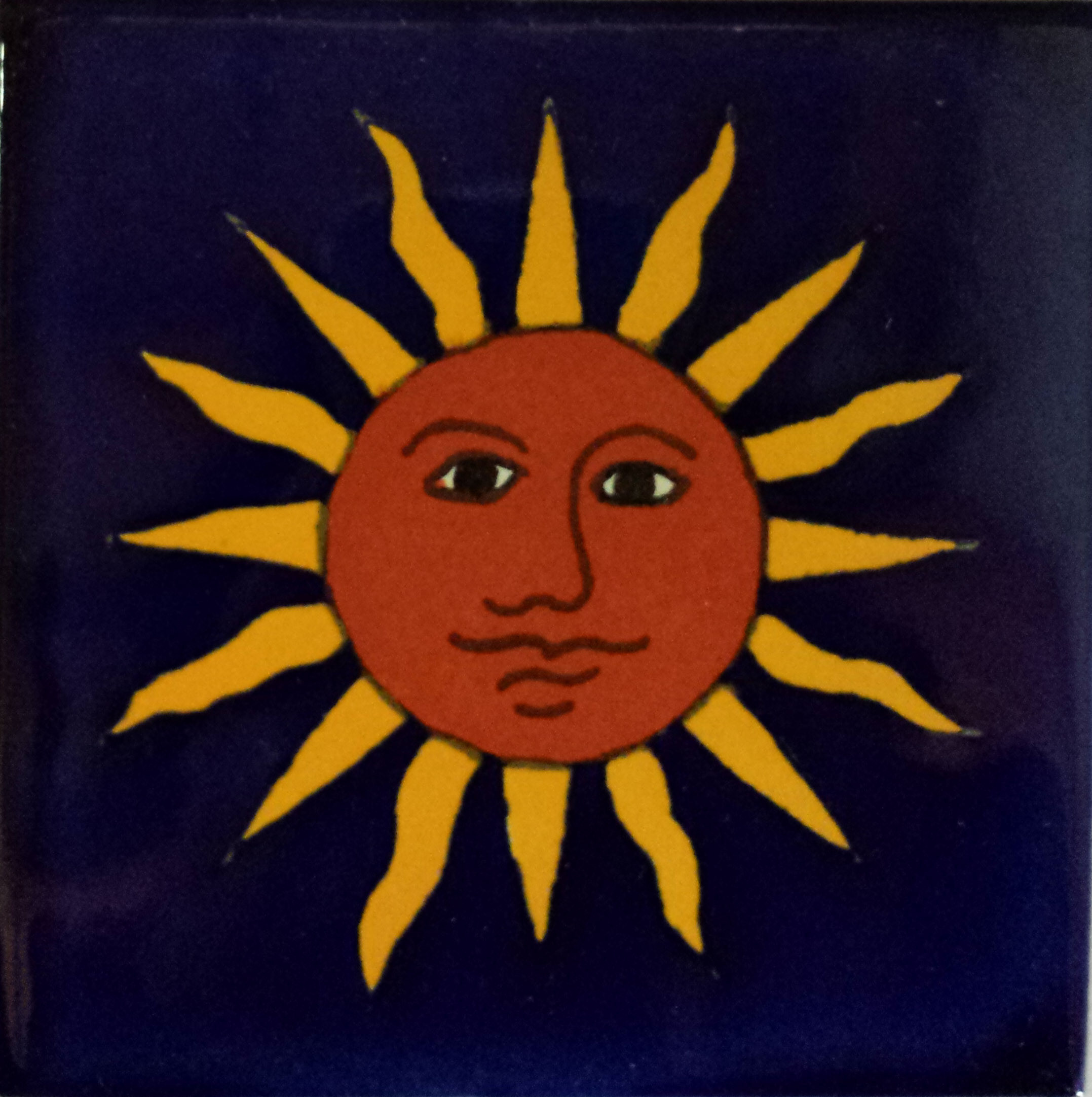 TalaMex Red Sun Talavera Mexican Tile