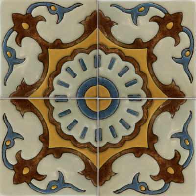 Alhambra HV102 Talavera Mexican Tile Close-Up
