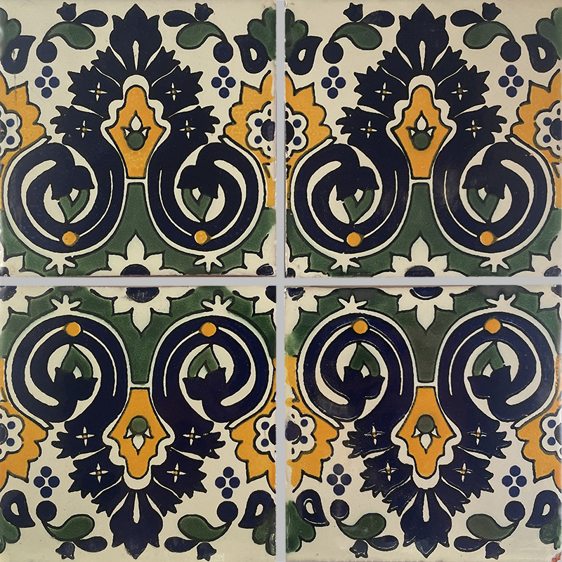 TalaMex Carnation Santa Barbara Mexican Tile  Details