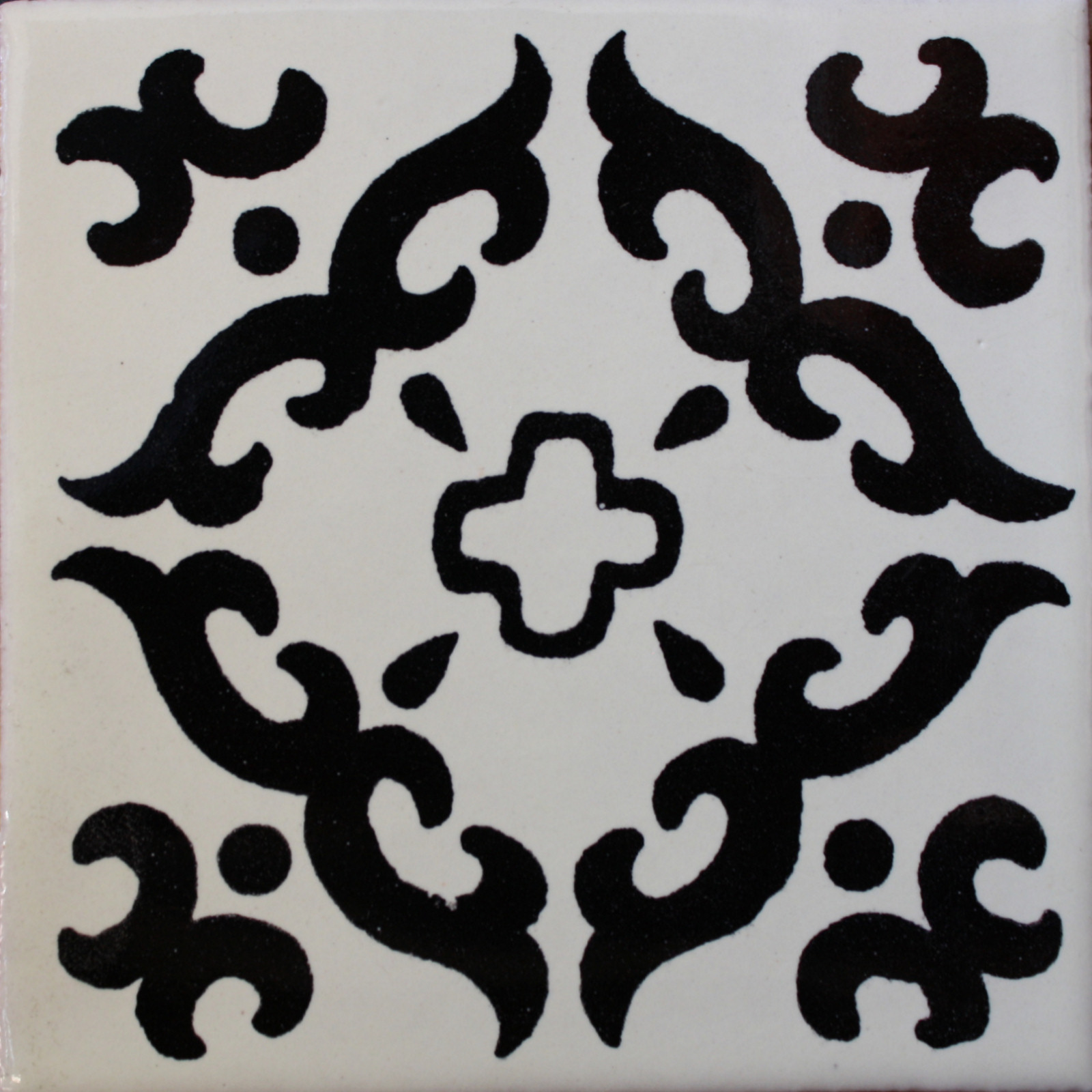 TalaMex Black Barroco Mexican Tile