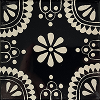 TalaMex White/Black Madrid Talavera Mexican Tile