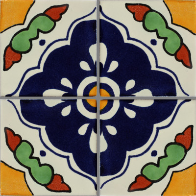 TalaMex Guadalajara II Talavera Mexican Tile Close-Up