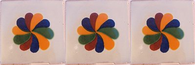 Colorful Spiral Talavera Mexican Tile Details