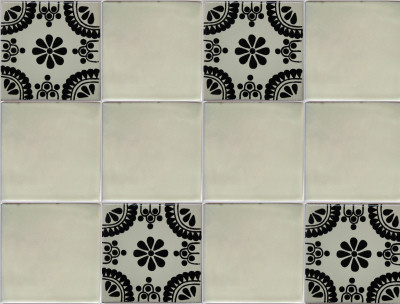 TalaMex Black Madrid Talavera Mexican Tile Details