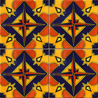 TalaMex Cotija Talavera Mexican Tile Close-Up